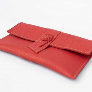petite pochette cuir porte document rouge